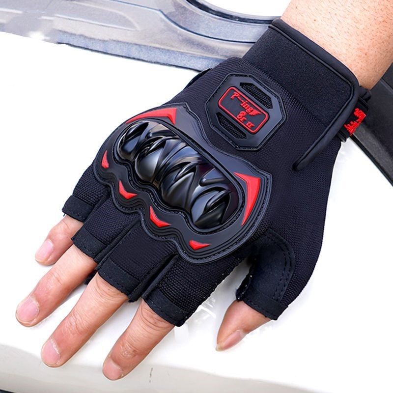 guantes de moto medio dedo transpirables y ligeros para verano