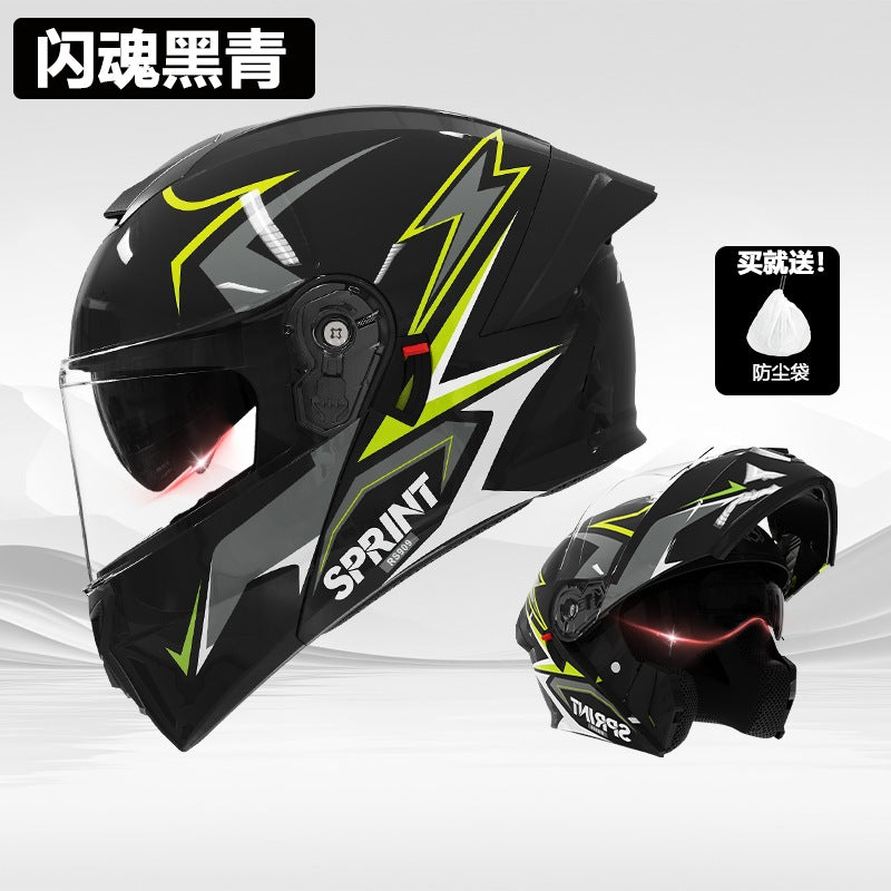 casco de motocicleta premium con doble visor