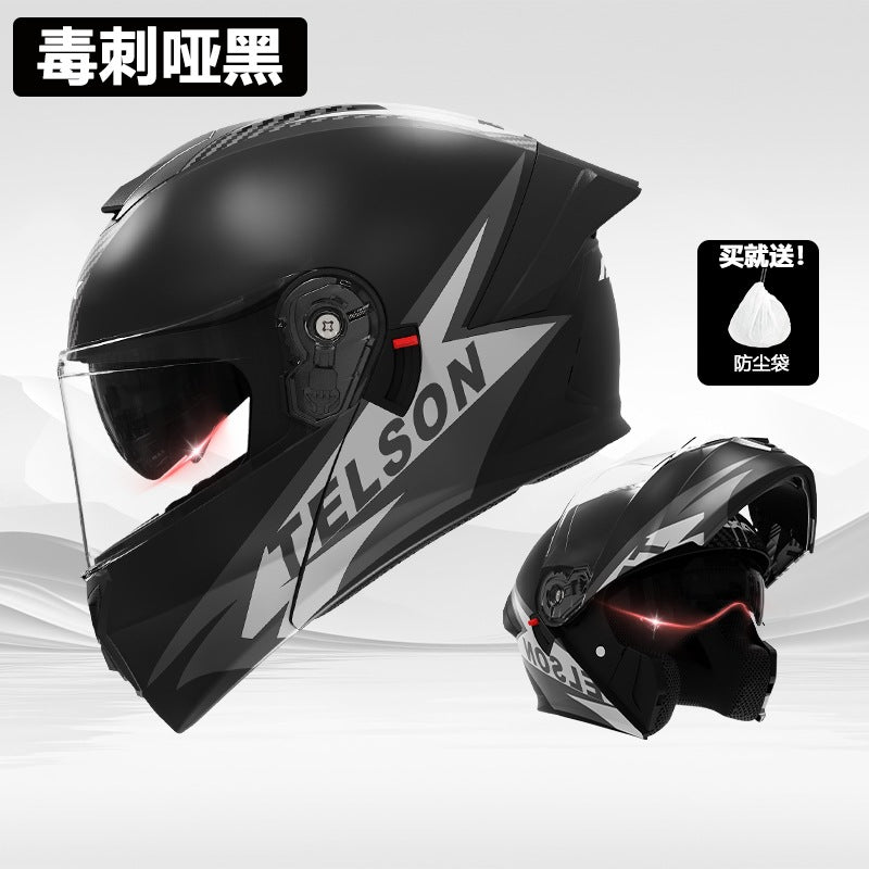 casco de motocicleta premium con doble visor