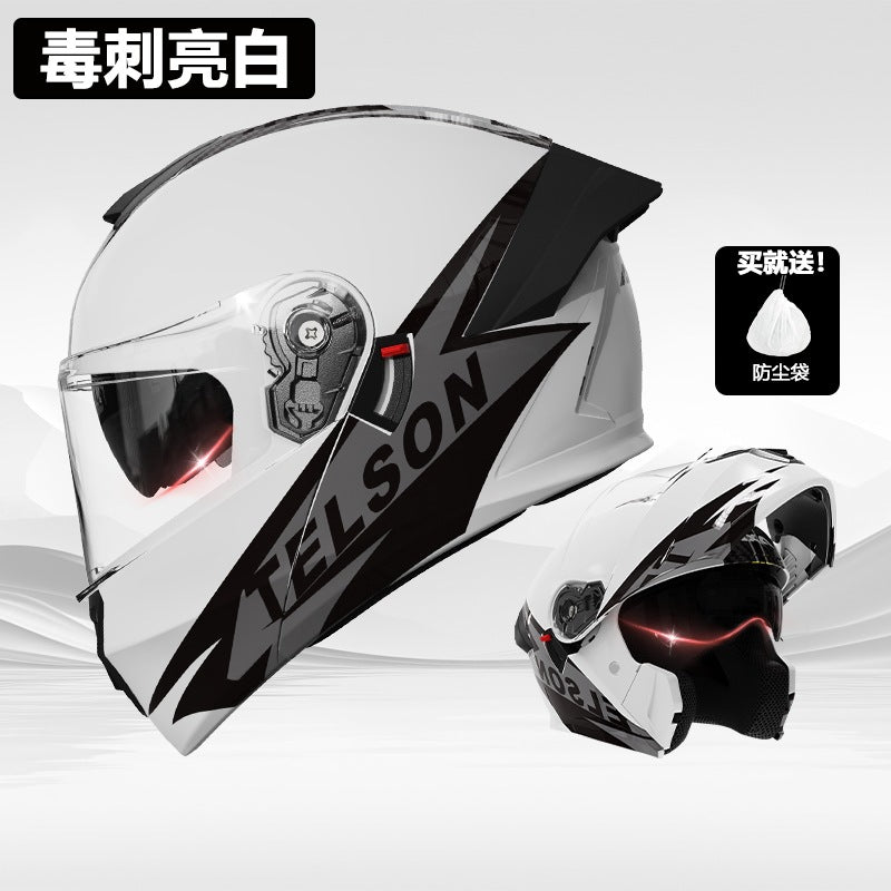 casco de motocicleta premium con doble visor
