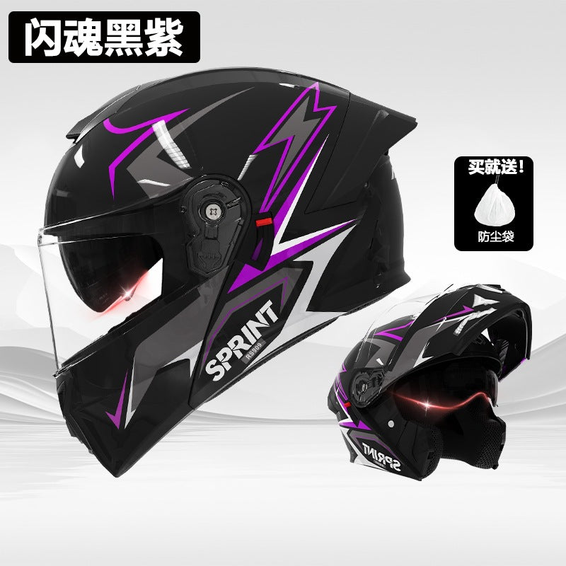 casco de motocicleta premium con doble visor