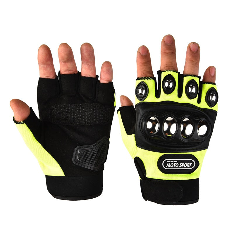 guantes de moto medio dedo transpirables y ligeros para verano
