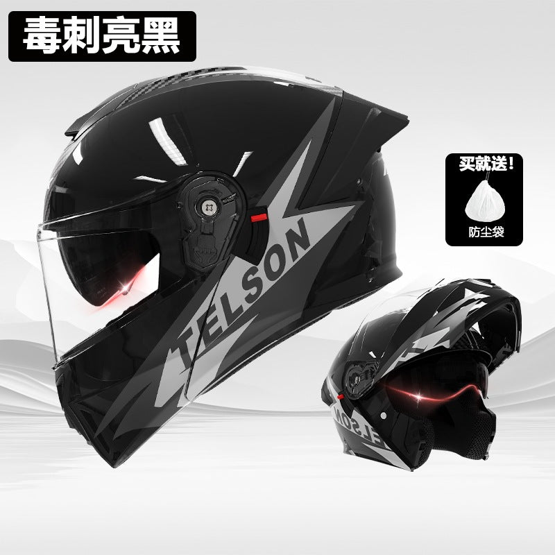 casco de motocicleta premium con doble visor