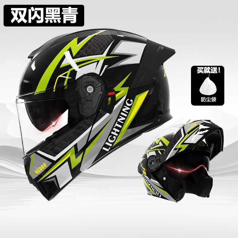 casco de motocicleta premium con doble visor