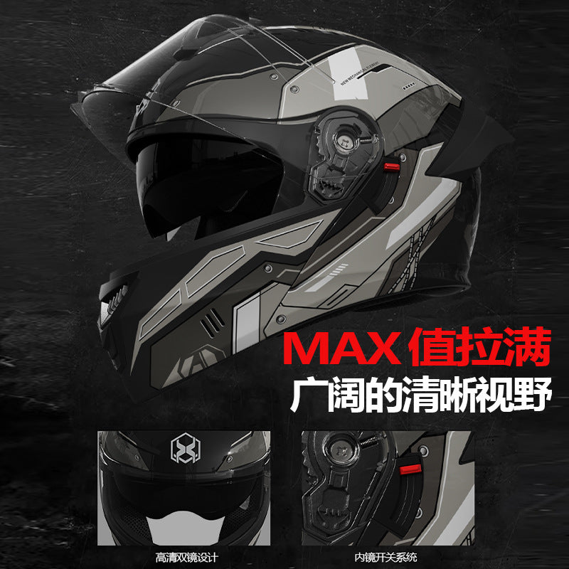 casco de motocicleta premium con doble visor