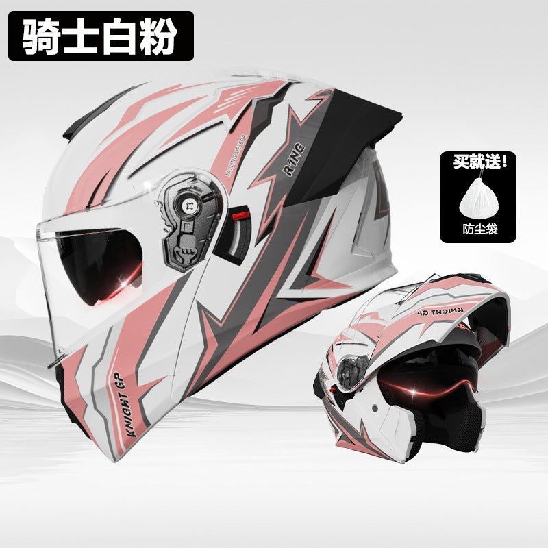 casco de motocicleta premium con doble visor