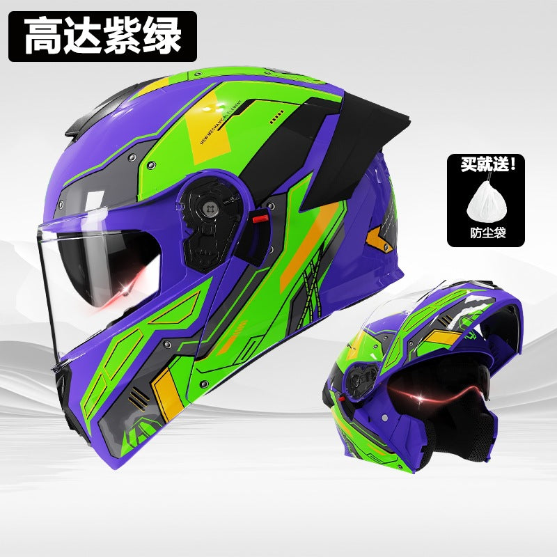 casco de motocicleta premium con doble visor