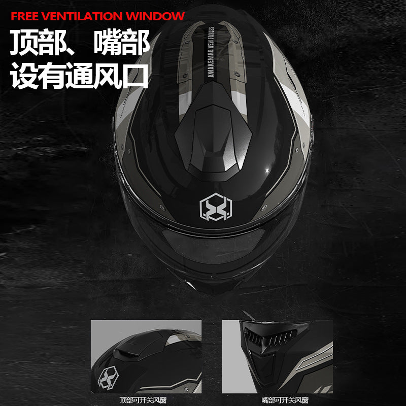 casco de motocicleta premium con doble visor