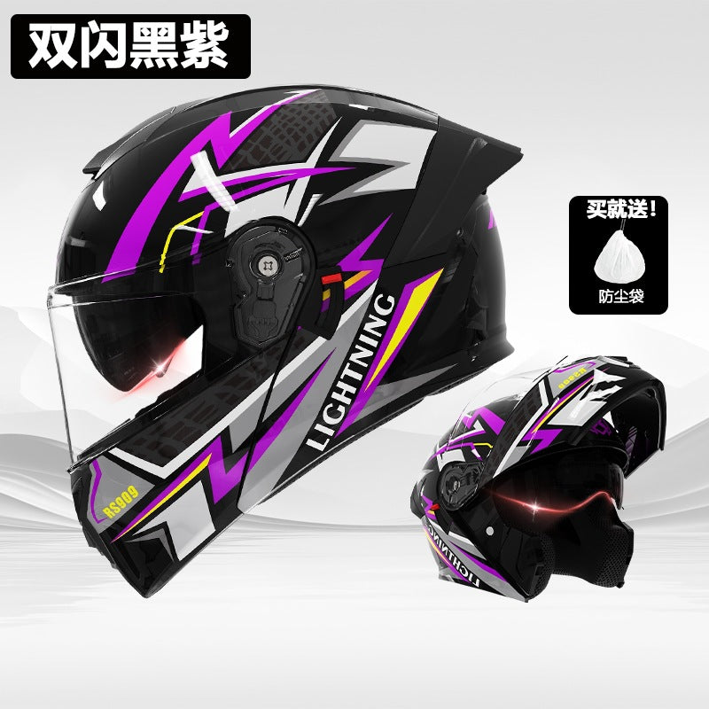 casco de motocicleta premium con doble visor
