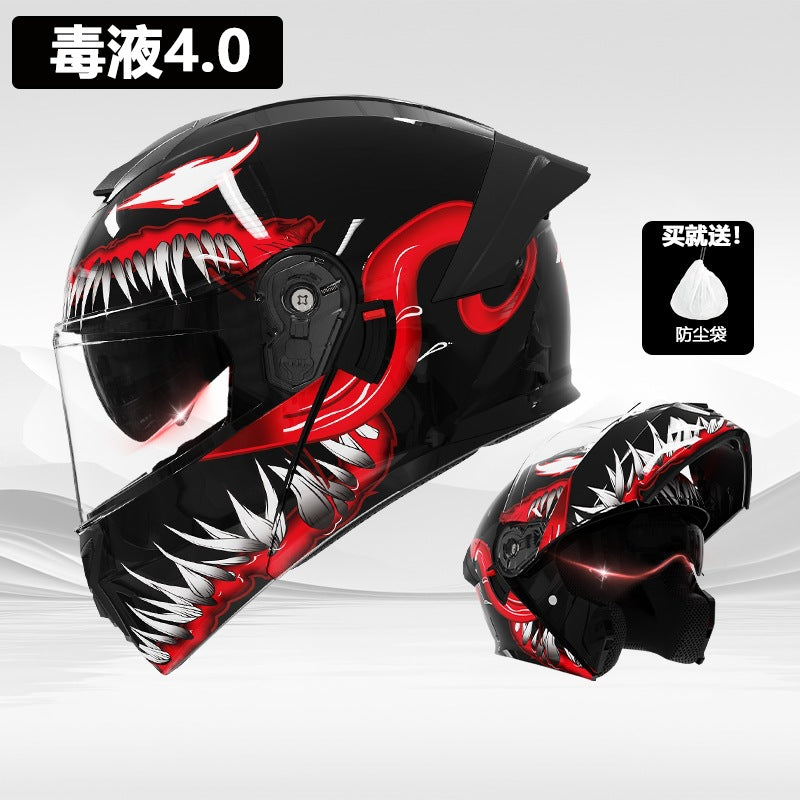 casco de motocicleta premium con doble visor