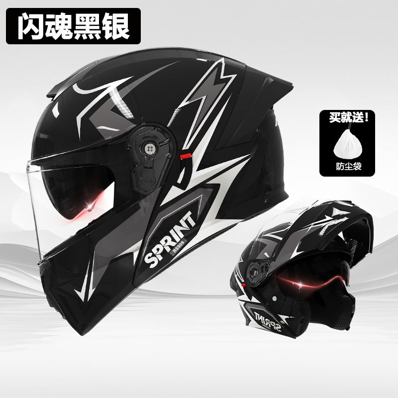 casco de motocicleta premium con doble visor
