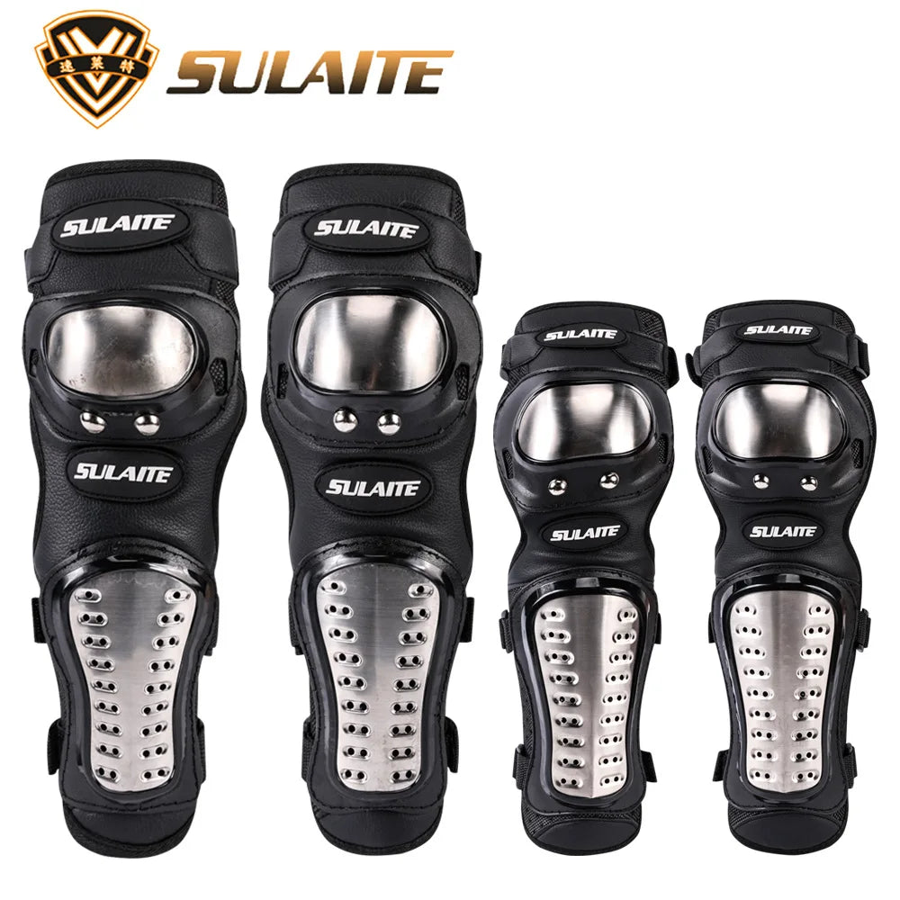 RODILLERA DE MOTOCICLETA DE ACERO INOXIDABLE ,CODERAS Y RODILLERAS PARA MOTO  EQUIPO DE PROTECCION PARA CARRERAS DE MOTOCROSS ,KIT DE PROTECTORES