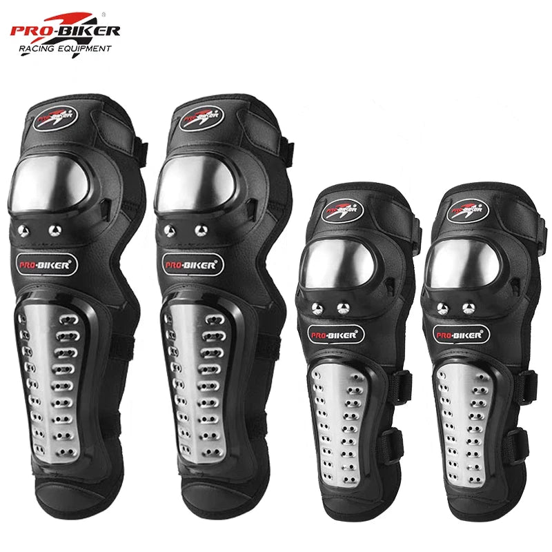 RODILLERA DE MOTOCICLETA DE ACERO INOXIDABLE ,CODERAS Y RODILLERAS PARA MOTO  EQUIPO DE PROTECCION PARA CARRERAS DE MOTOCROSS ,KIT DE PROTECTORES