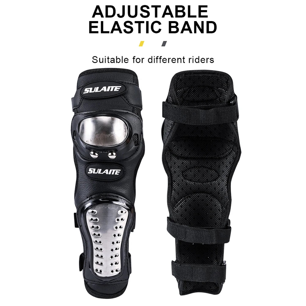 RODILLERA DE MOTOCICLETA DE ACERO INOXIDABLE ,CODERAS Y RODILLERAS PARA MOTO  EQUIPO DE PROTECCION PARA CARRERAS DE MOTOCROSS ,KIT DE PROTECTORES