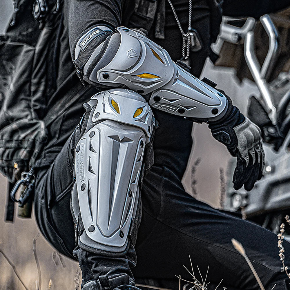 rodilleras y coderas para motocicleta ,equipo de proteccion ajustable para conduccion de motocross al aire libre  almoadillas anticaidas  para codos y rodillas  equipo de moto