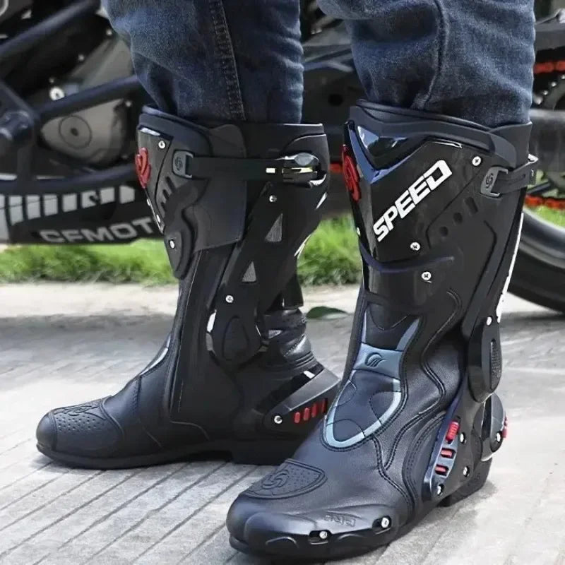 BOTAS DE MOTOCICLETA  PRO-BIKER IMPERMEABLES ,BOTAS DE CARRERAS DE TODAS LAS TEMPORADAS , BOTAS ANTIDESLIZANTES   E IMPERMEABLES DE TODO TERRENO PARA HOMBRE Y MUJER B1008