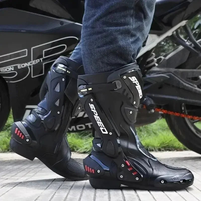 BOTAS DE MOTOCICLETA  PRO-BIKER IMPERMEABLES ,BOTAS DE CARRERAS DE TODAS LAS TEMPORADAS , BOTAS ANTIDESLIZANTES   E IMPERMEABLES DE TODO TERRENO PARA HOMBRE Y MUJER B1008