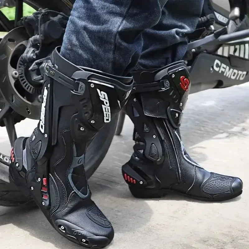 BOTAS DE MOTOCICLETA  PRO-BIKER IMPERMEABLES ,BOTAS DE CARRERAS DE TODAS LAS TEMPORADAS , BOTAS ANTIDESLIZANTES   E IMPERMEABLES DE TODO TERRENO PARA HOMBRE Y MUJER B1008