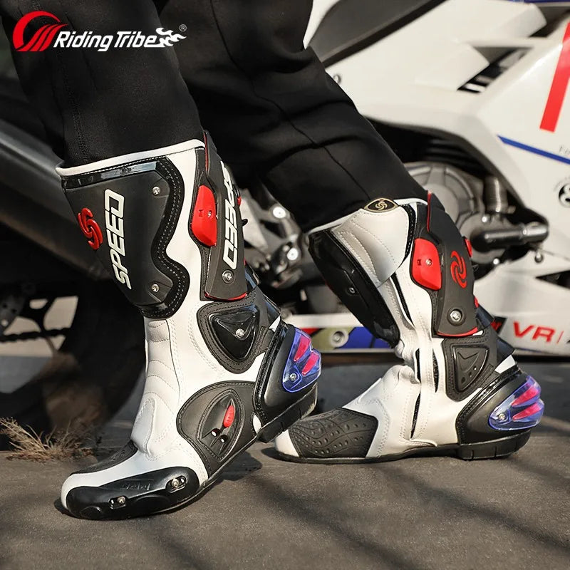 botas largas de motocicleta para motocross , botas de carreras profecionales  para rally de campo traviesa Zapatos para conductor  de moto o ciclista , Equipo de proteccion B1001